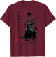 Immortal Samurai Wolf sumi-e T-Shirt - T-Shirt | Maroon