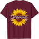 Summer Vintage Yellow Sunflower Graphic Sunflower Grammy T-Shirt - T-Shirt | Maroon