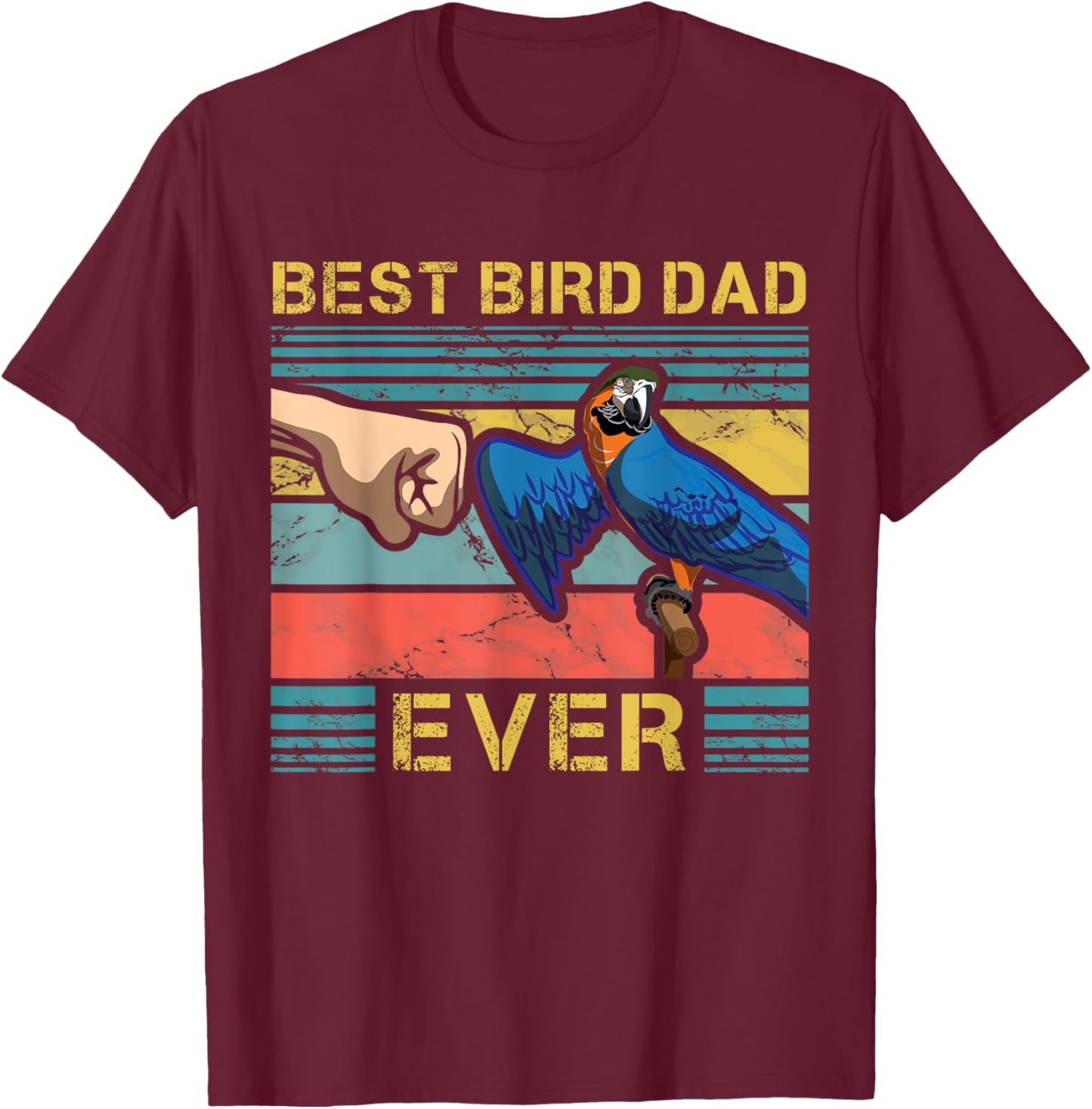 Parrot Dad Funny Parrot Enthusiast Birds Lover Father T-Shirt - T-Shirt | Maroon