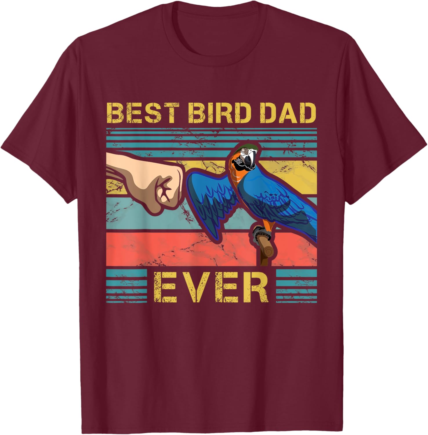 Parrot Dad Funny Parrot Enthusiast Birds Lover Father T-Shirt - T-Shirt | Maroon