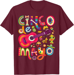 Cinco de Mayo , Mexican Taco Guitar Fiesta Cinco de Mayo T-Shirt - T-Shirt | Maroon
