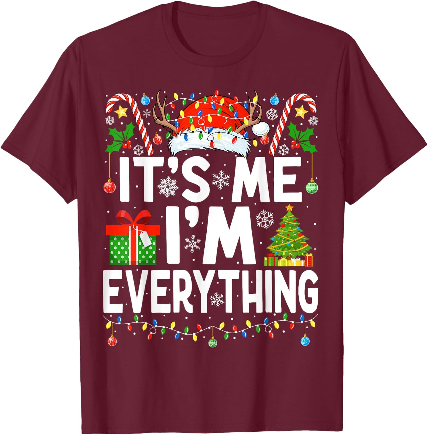Have Everything I Want for Christmas Couple Pajama Couples T-Shirt - T-Shirt | Maroon