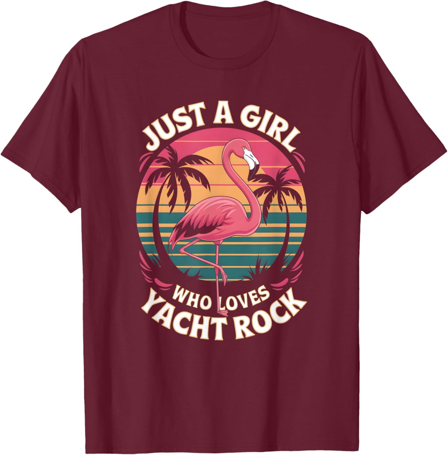 Retro Silhouette Man Just A Girl That Loves Yacht Rock T-Shirt - T-Shirt | Maroon
