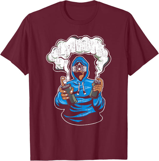 Graffiti Spray Paint Street Art Drawing Artist T-Shirt - T-Shirt | Maroon