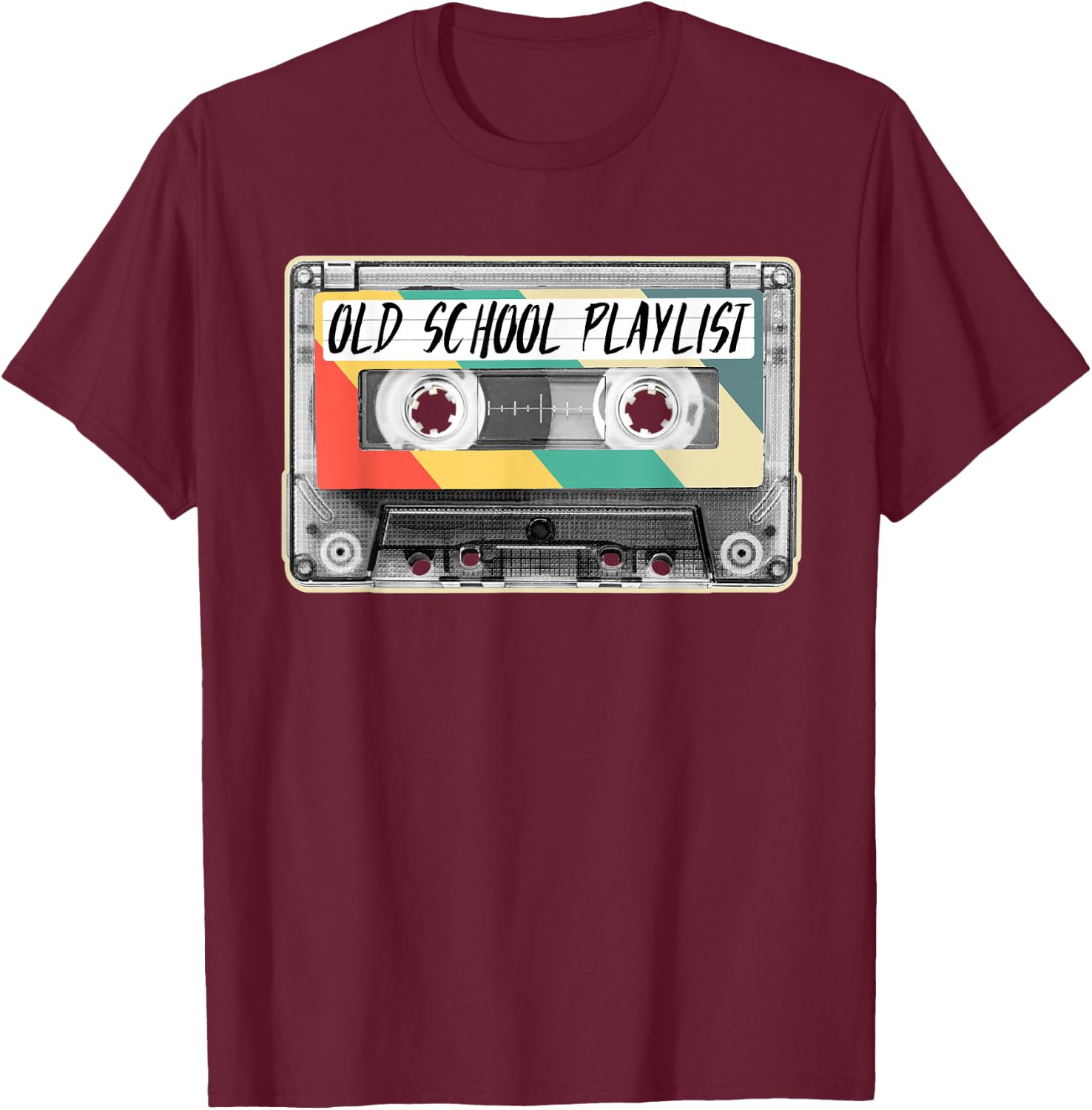 80s Cassette Tape Fashion Old School Playlist 1980s Costume T-Shirt - T-Shirt | Maroon