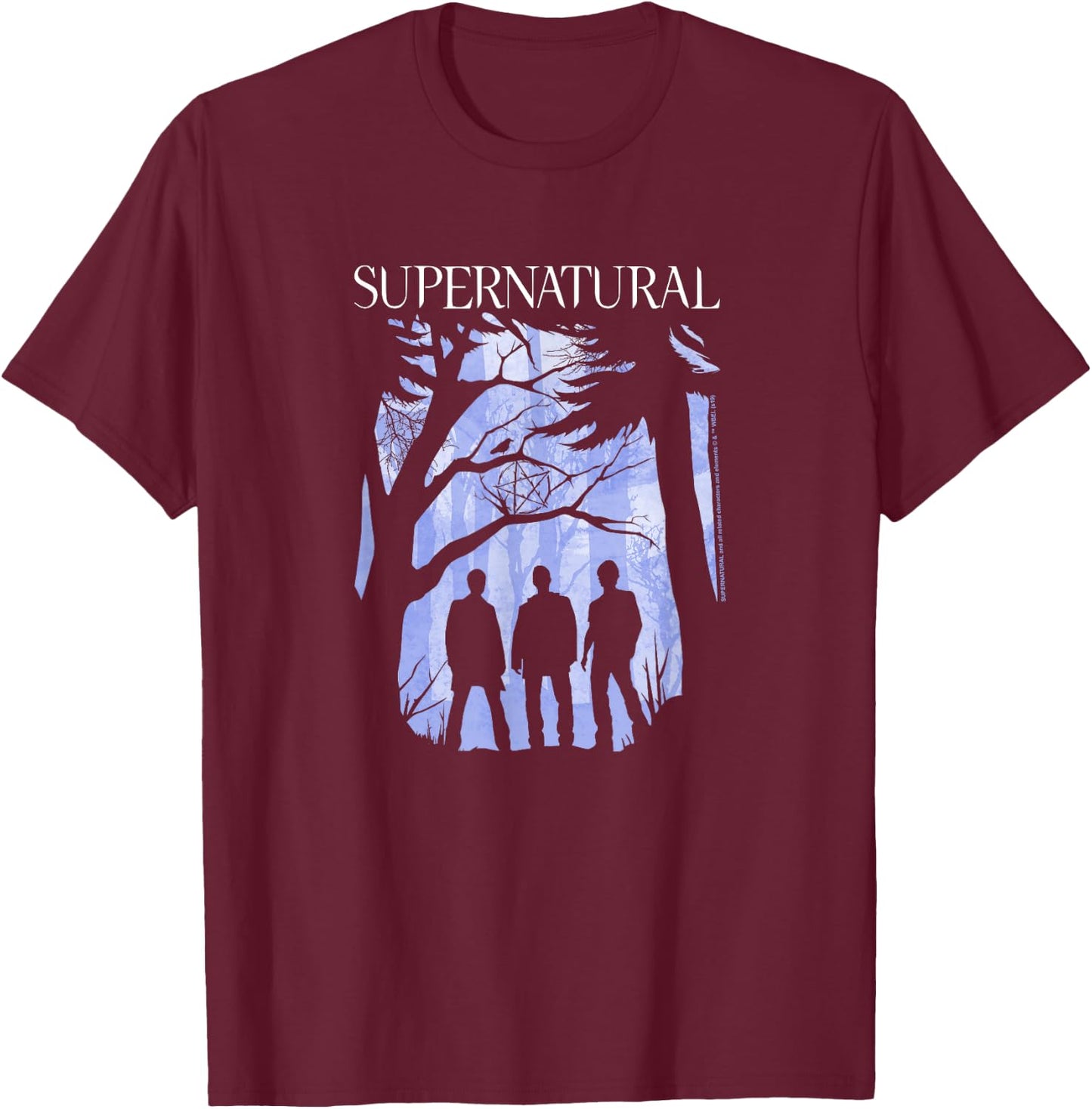 Supernatural Silhouettes Logo T-Shirt - T-Shirt | Maroon