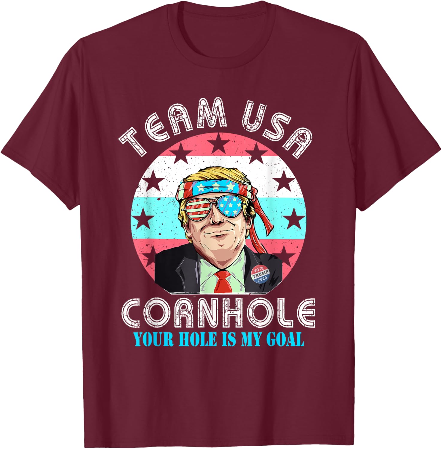 USA Cornhole Shirt | Team Cornhole Shirts | Funny Cornhole T-Shirt - T-Shirt | Maroon