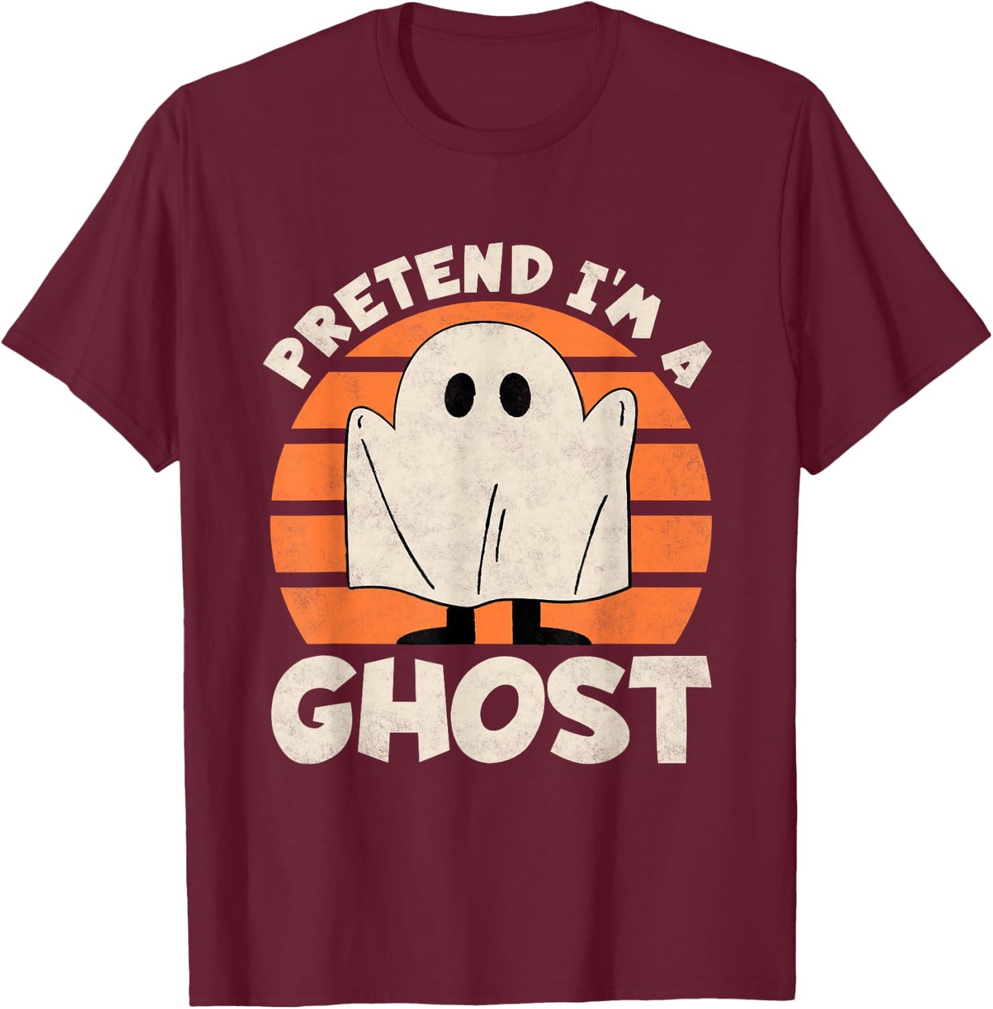 Pretend I'm A Ghost, Kids Halloween T-Shirt - T-Shirt | Maroon