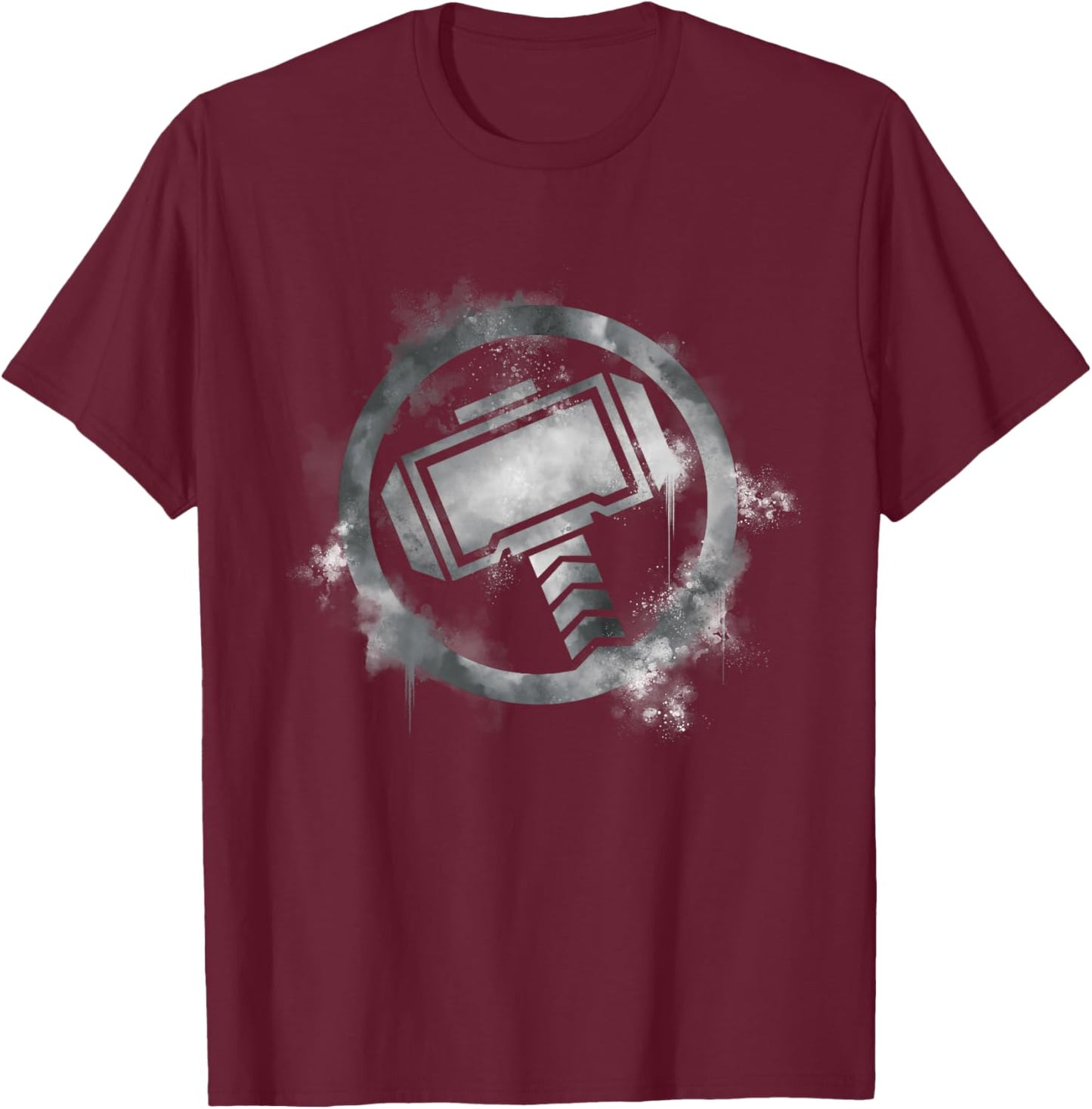 Kids Marvel Comics Avengers Thor Spray Paint Hammer Icon T-Shirt - T-Shirt | Maroon