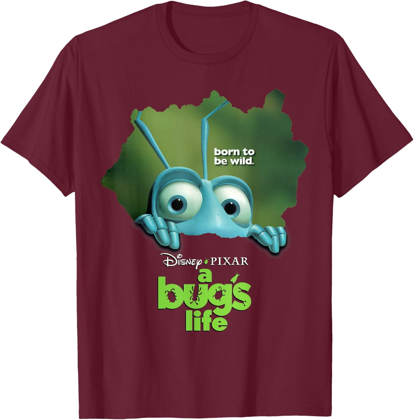 Disney Pixar A Bug's Life Flik Movie Poster Graphic T-Shirt - T-Shirt | Maroon
