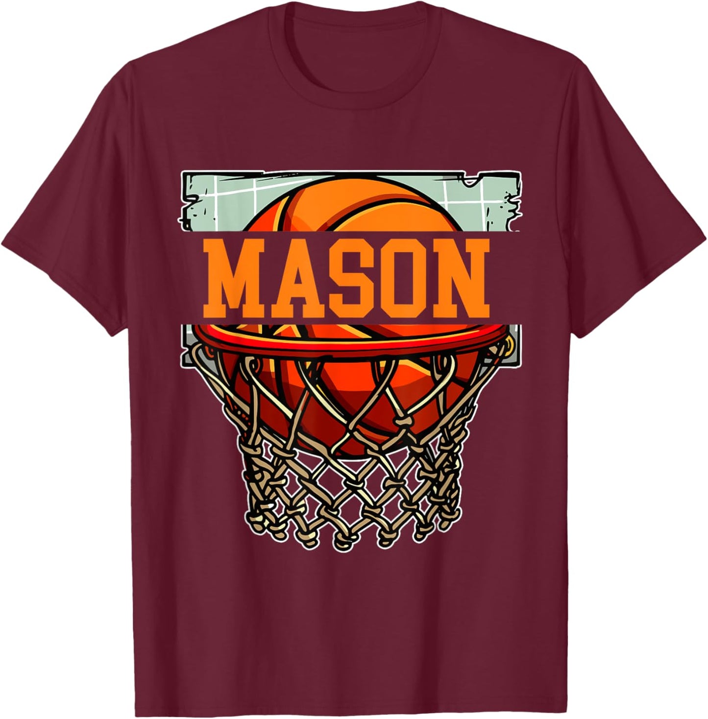 Mason Basketball Custom Name T-Shirt - T-Shirt | Maroon