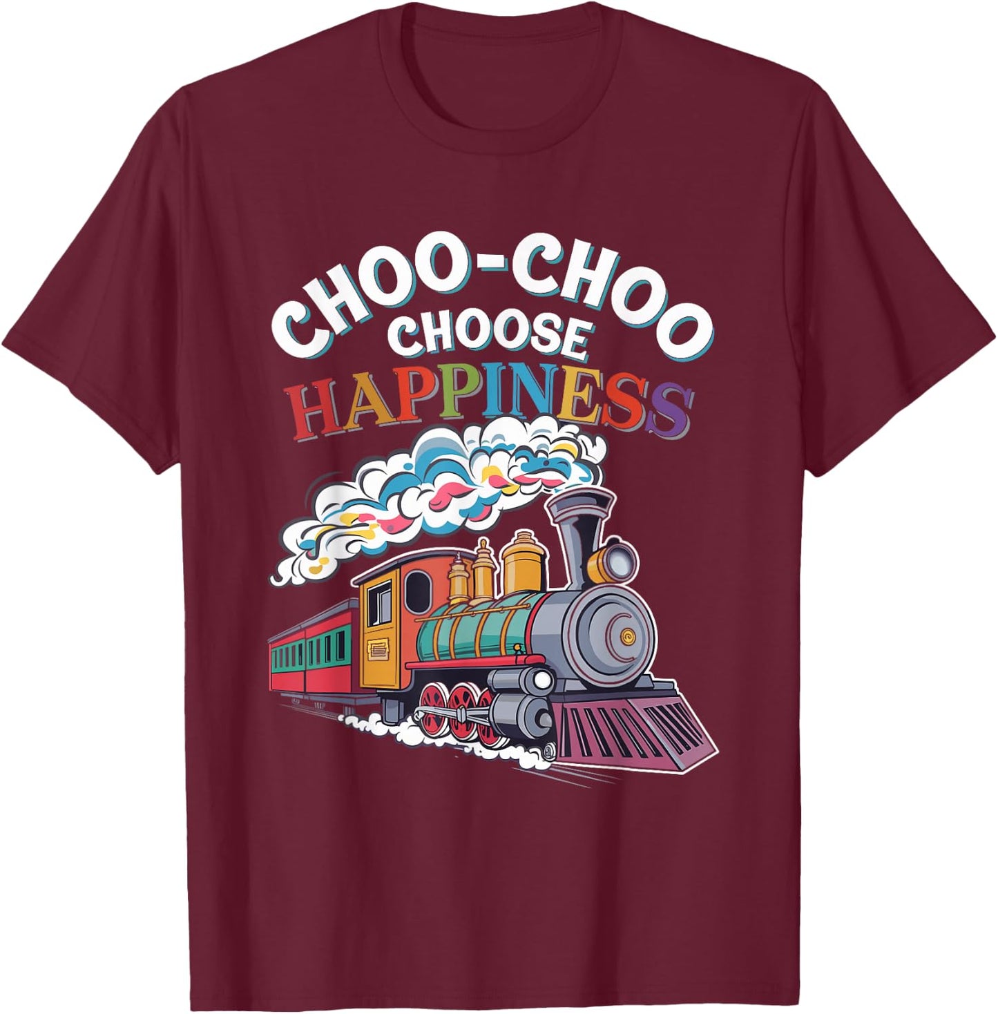 Trainspotting Railway Enthusiast Locomotive Lover Train T-Shirt - T-Shirt | Maroon
