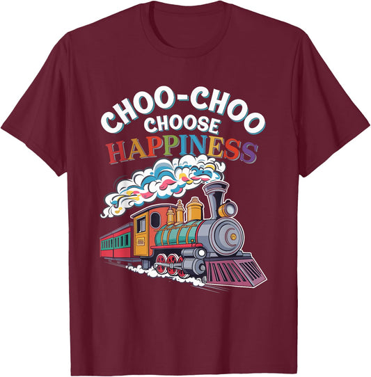 Trainspotting Railway Enthusiast Locomotive Lover Train T-Shirt - T-Shirt | Maroon