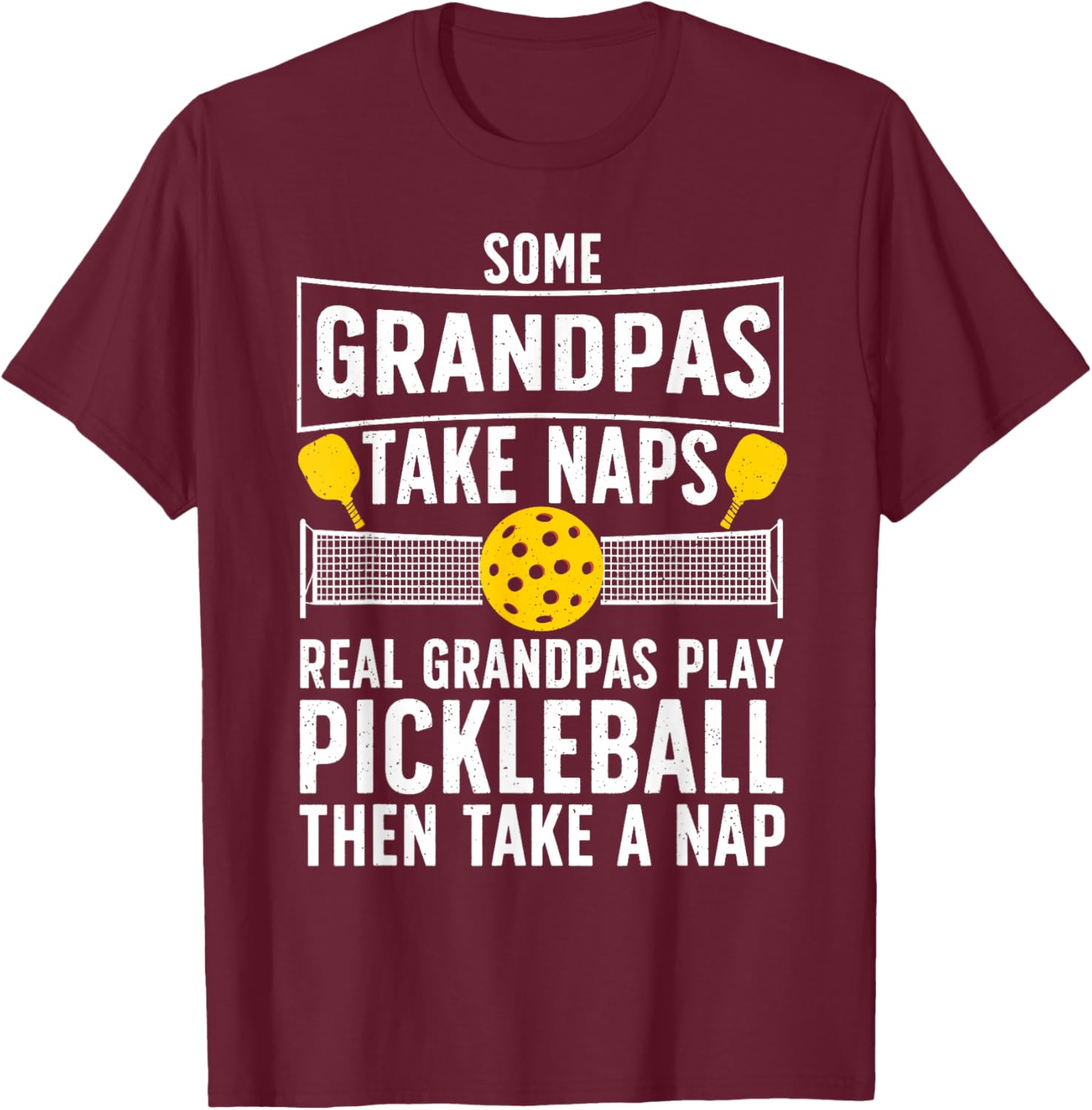 Cool Pickleball Men Grandpa Paddle Sport Pickleball Player T-Shirt - T-Shirt | Maroon