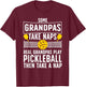 Cool Pickleball Men Grandpa Paddle Sport Pickleball Player T-Shirt - T-Shirt | Maroon