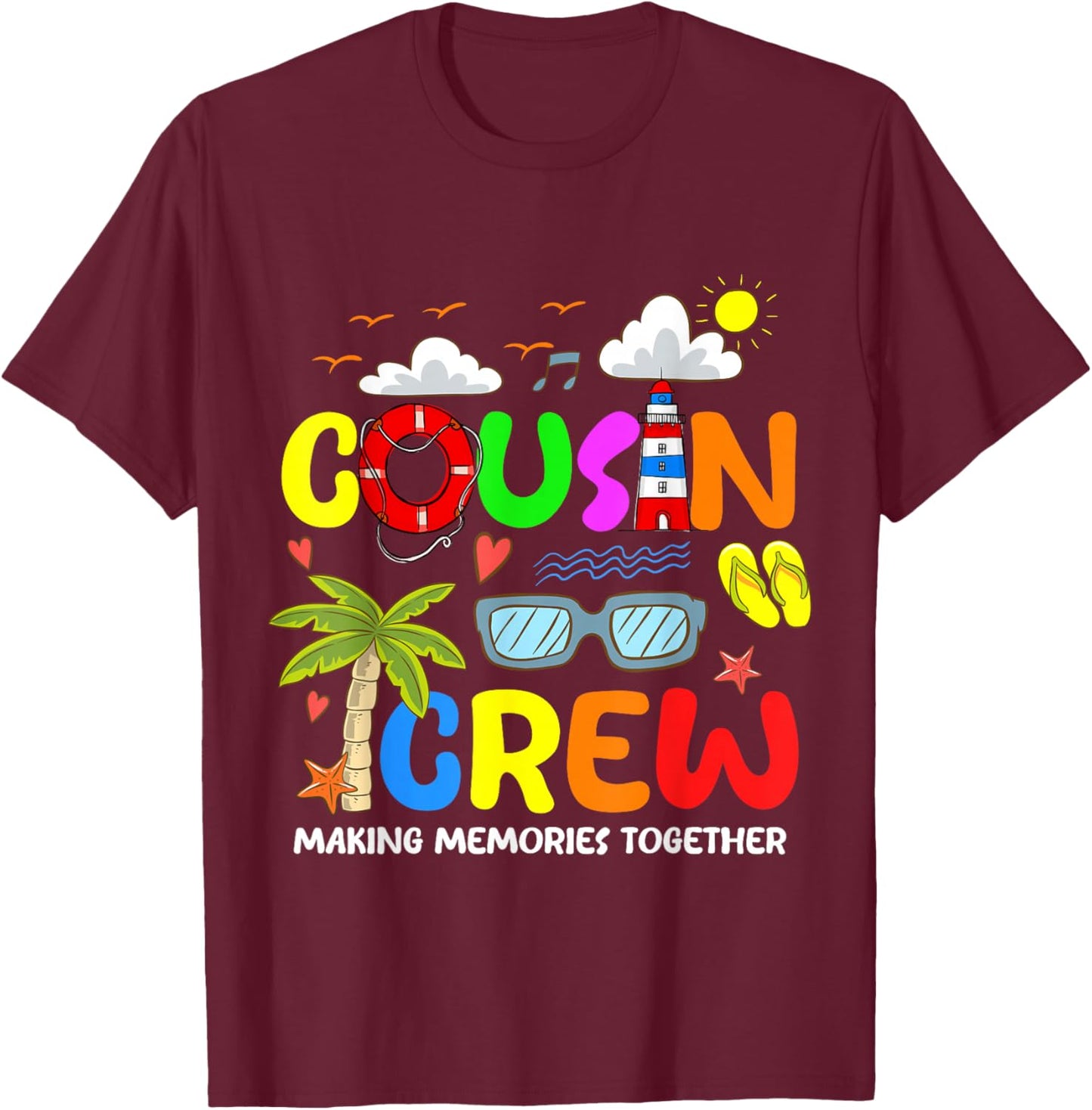 Cousin Cruise Summer Vacation Memories Trip Cousin Crew Kids T-Shirt - T-Shirt | Maroon