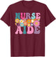 Nurse Aide Week Groovy Leopard Appreciation Day T-Shirt - T-Shirt | Maroon