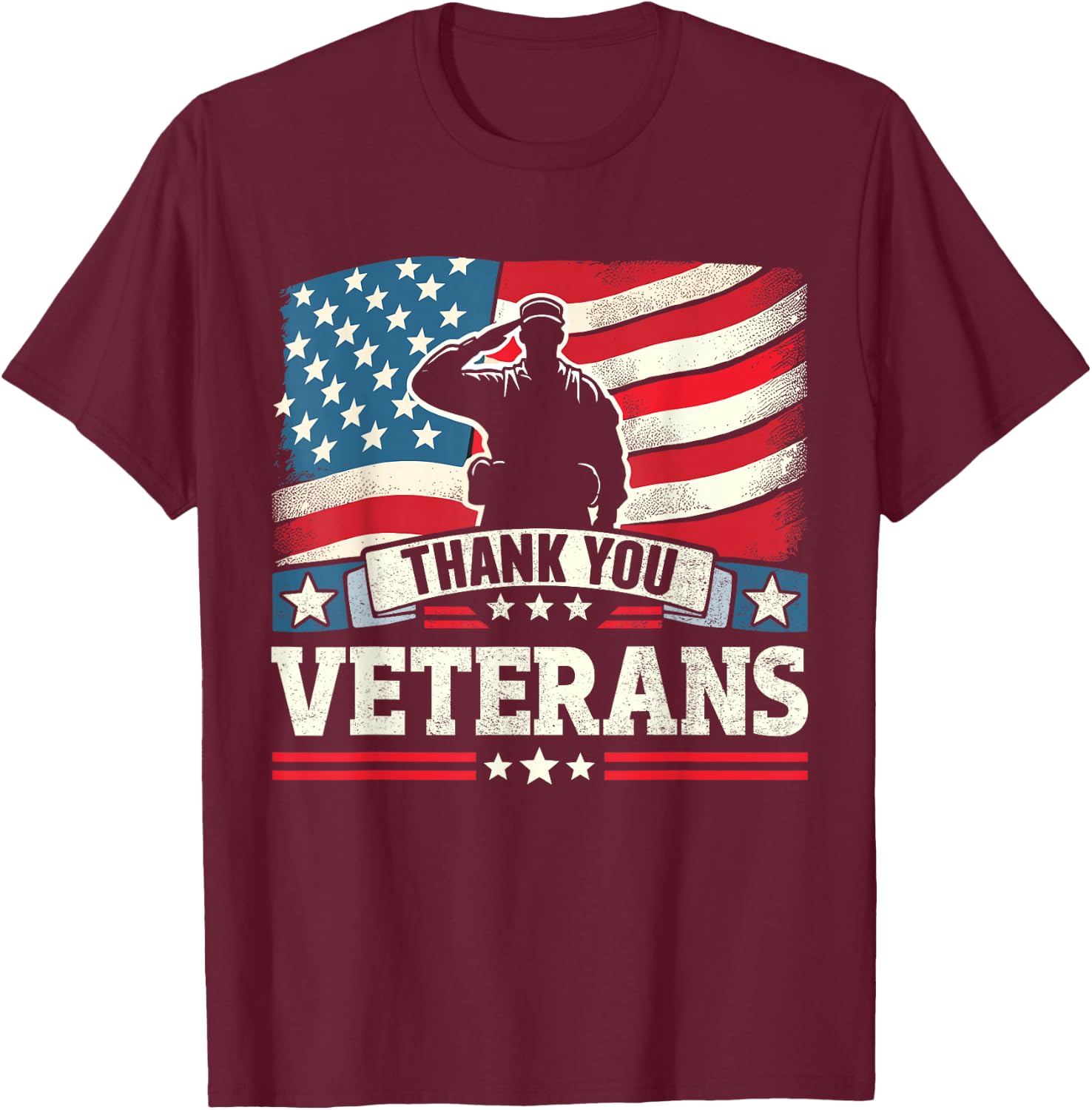 Thank you veterans day proud soldier for patriotic american T-Shirt - T-Shirt | Maroon