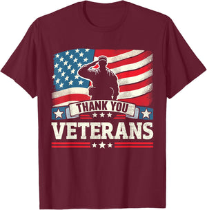 Thank you veterans day proud soldier for patriotic american T-Shirt - T-Shirt | Maroon