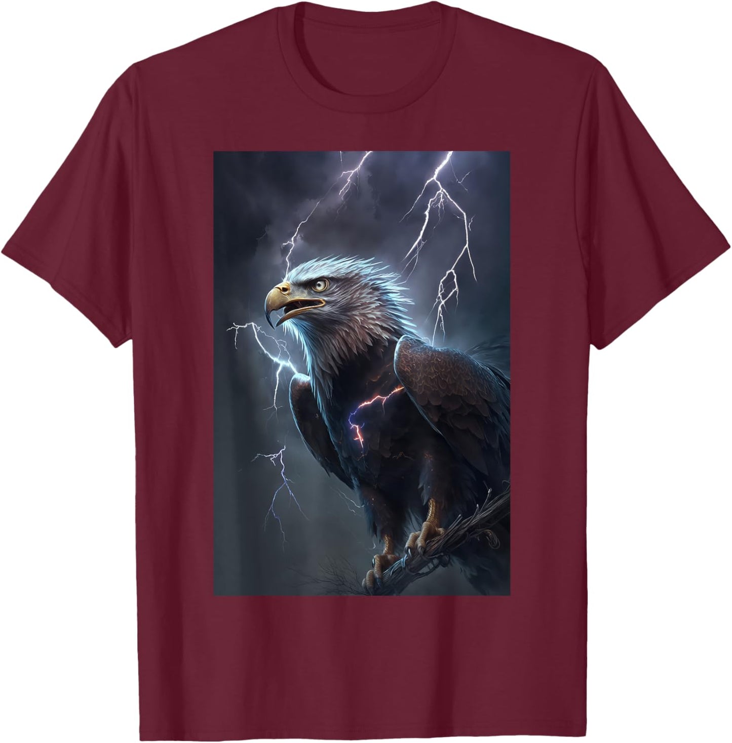 Eagle Lightning Thunder T-Shirt - T-Shirt | Maroon