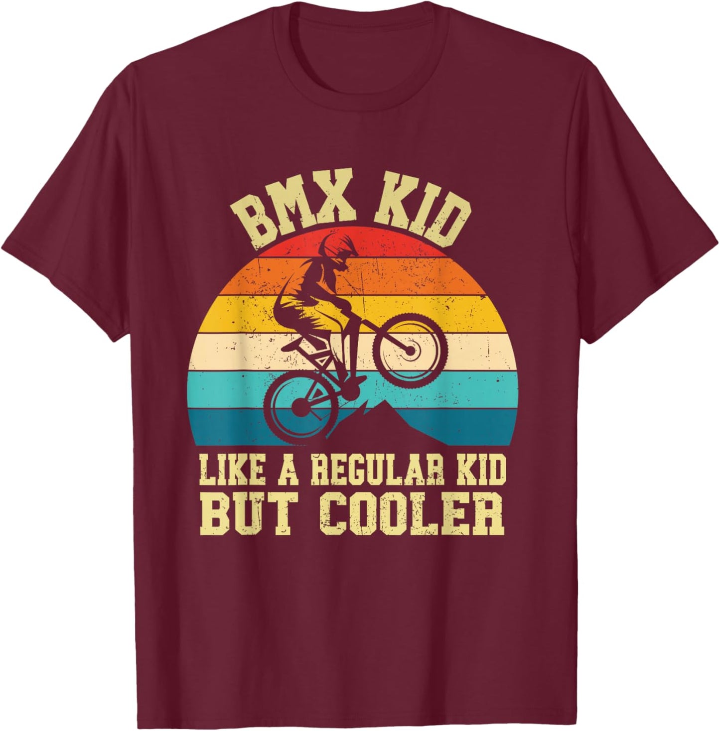 Cool BMX For Kids Boys Men BMX Racing Off Road Bike Riders T-Shirt - T-Shirt | Maroon