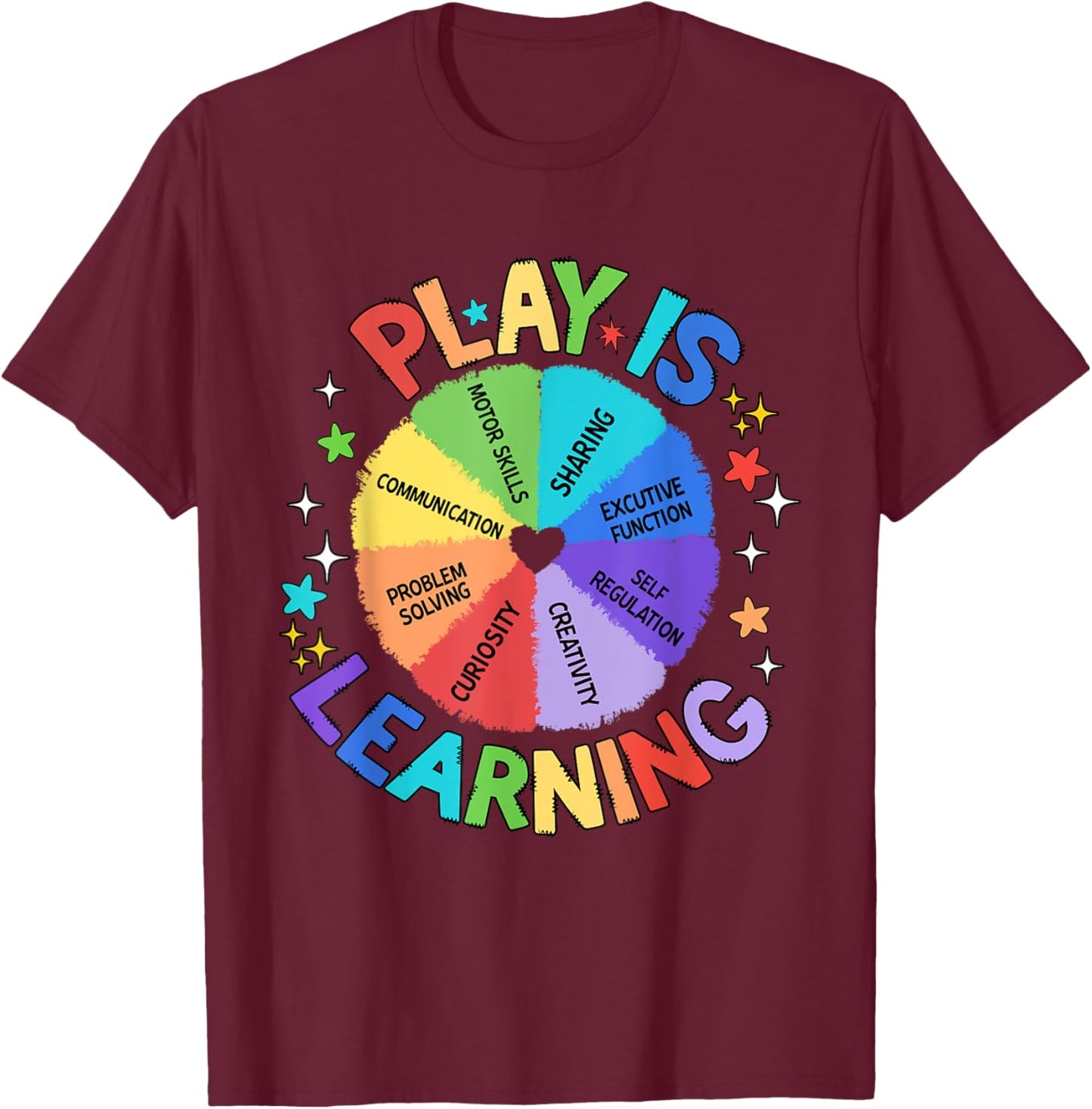 Play Is Learning Teacher Back To School First Day Of School Women Kids T-Shirt - T-Shirt | Maroon