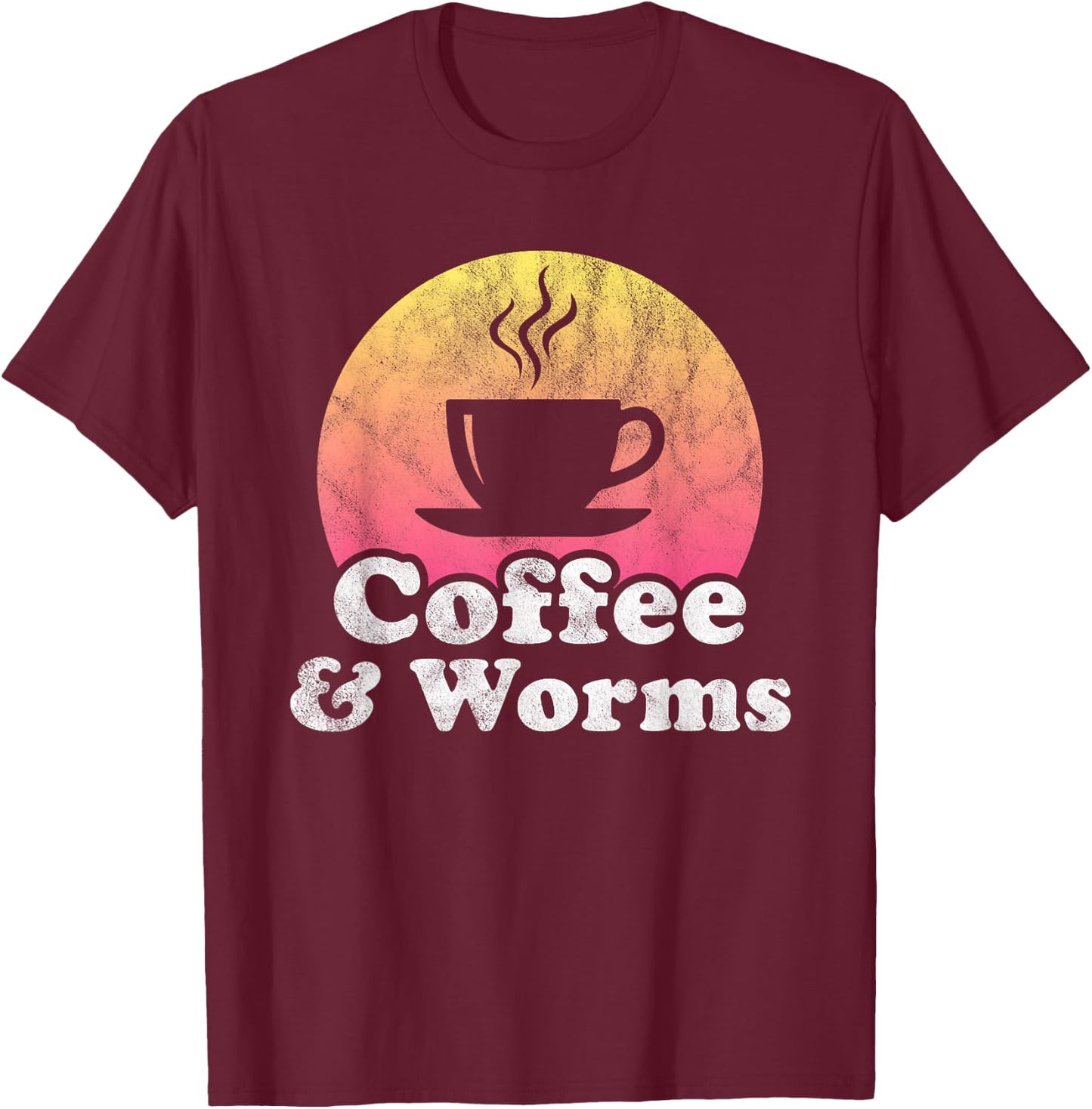 Coffee and Worms Worm T-Shirt - T-Shirt | Maroon