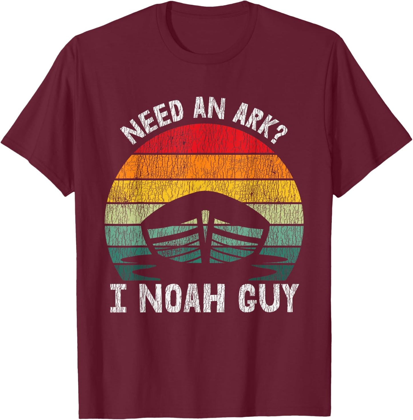 Vintage Need an Ark I Noah Guy Pun Funny Christian Bible T-Shirt - T-Shirt | Maroon