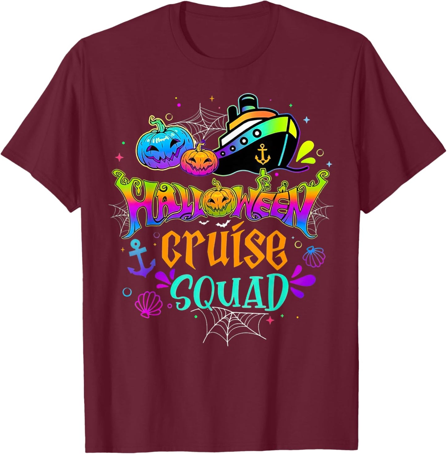 Halloween Cruise Squad 2024 Family Cruise T-Shirt - T-Shirt | Maroon