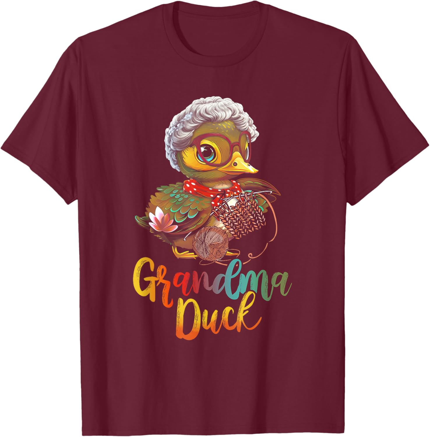Grandma Duck Cute Grandmother Rubber Duck Grandparents Day T-Shirt - T-Shirt | Maroon