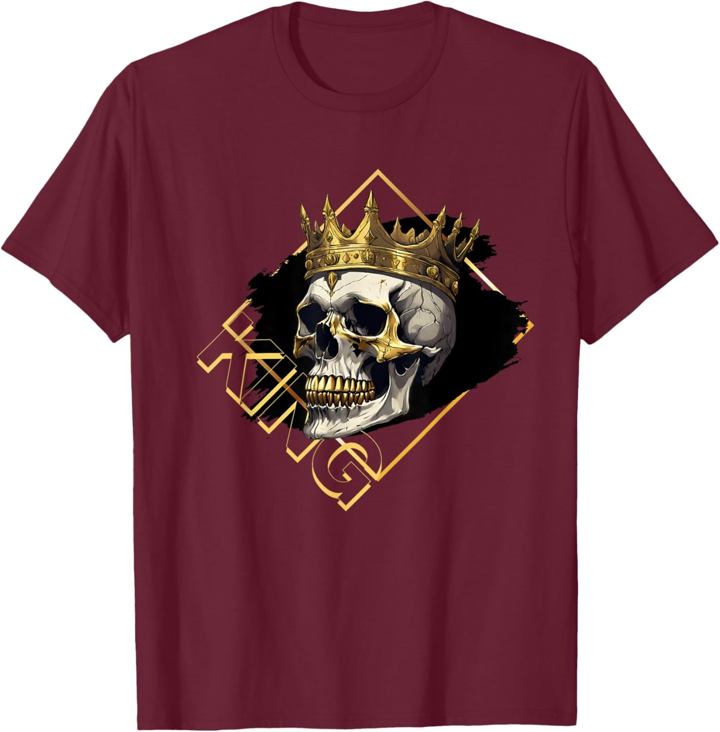 King Skull Crown Men's Graphic Graphic T-Shirt - T-Shirt | Maroon