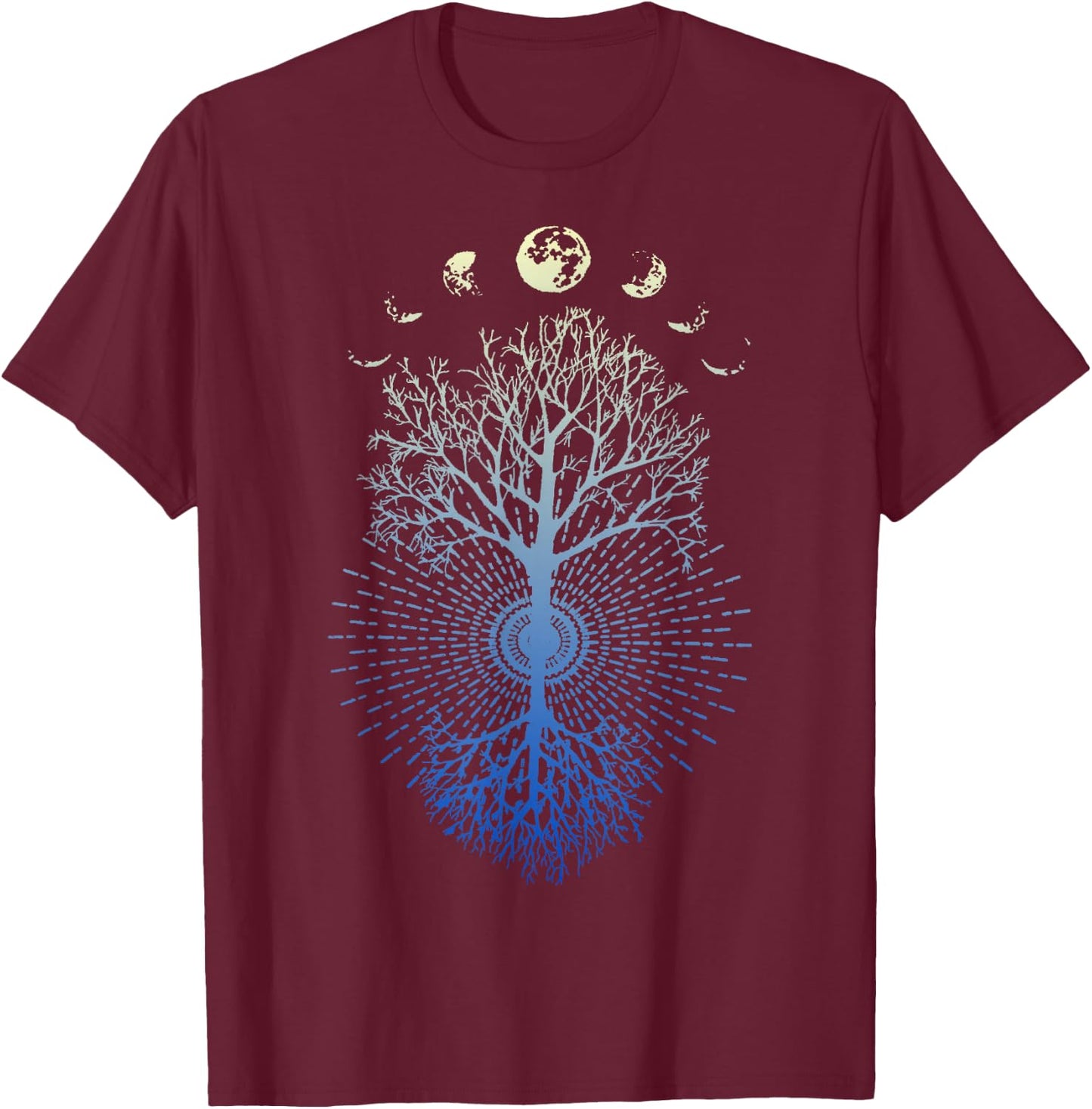 Phases of The Moon Tree of Life Shirt Gift , Women T-Shirt - T-Shirt | Maroon