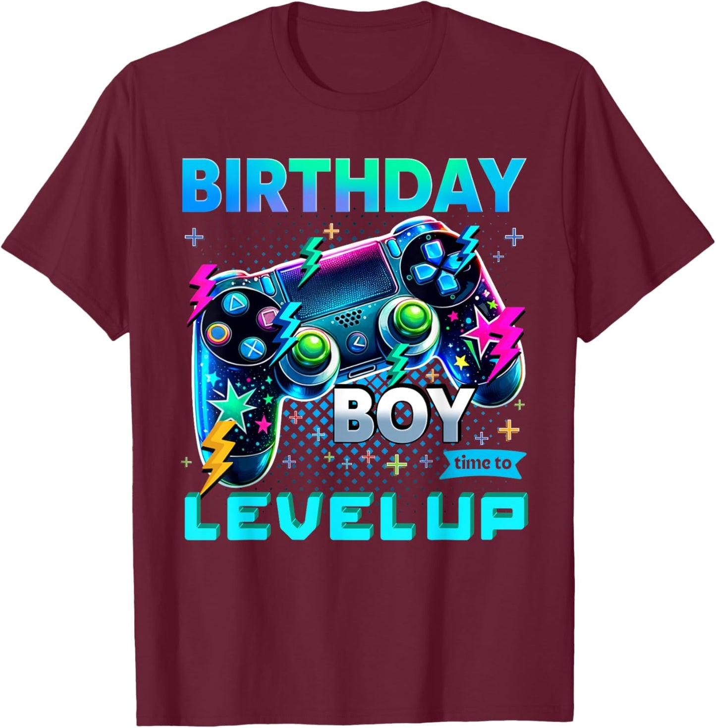 Birthday Boy Time To Level Up Video Game Birthday T-Shirt - T-Shirt | Maroon
