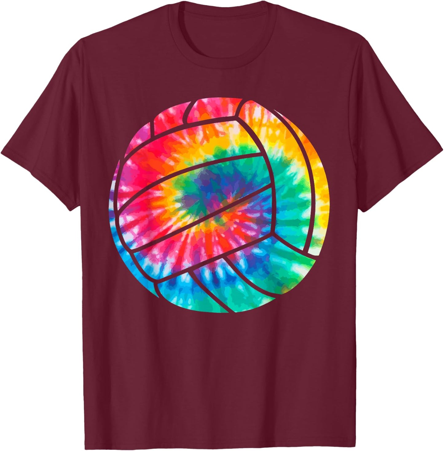 Volleyball Tie Dye Beach Volleyball Player Gift T-Shirt - T-Shirt | Maroon