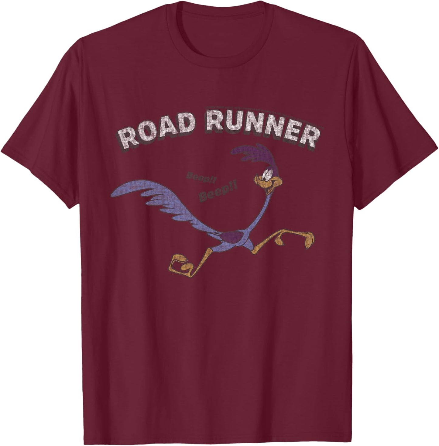 Kids Looney Tunes Road Runner Beep Beep T-Shirt - T-Shirt | Maroon