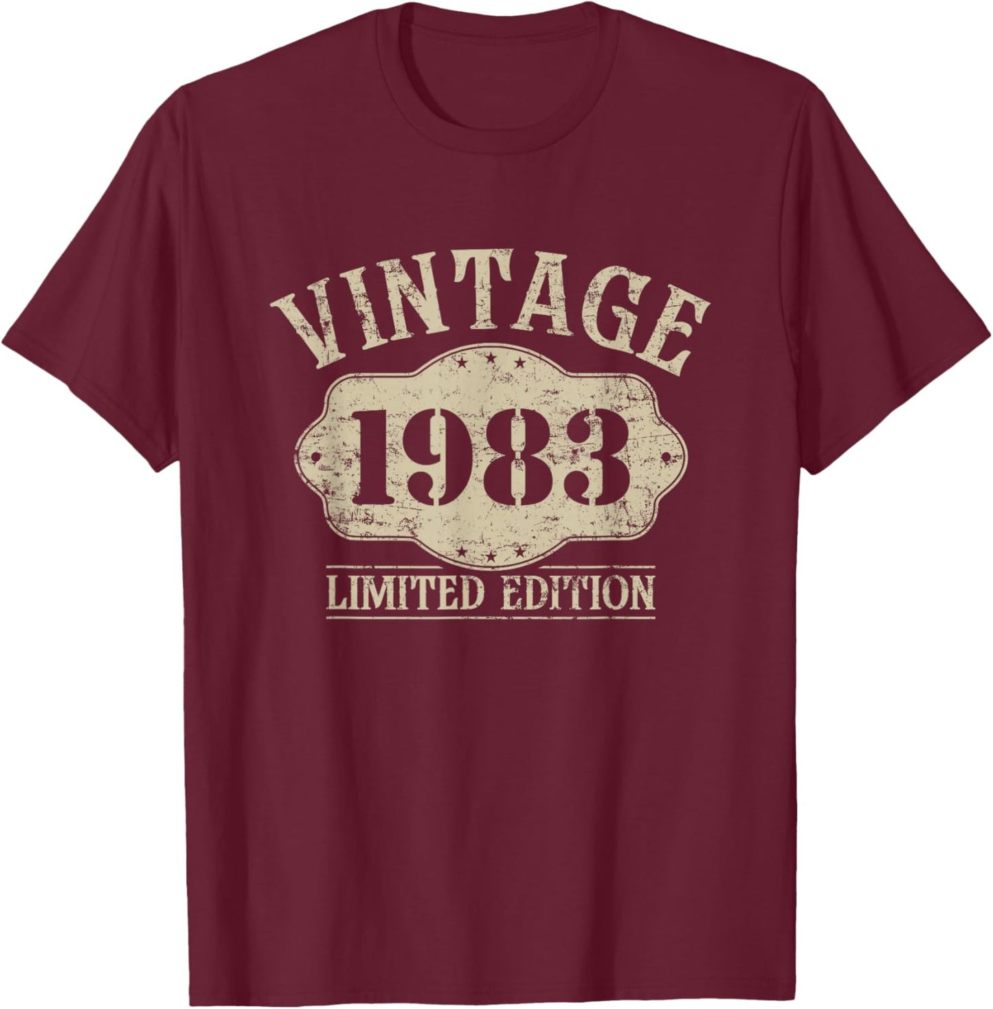 43th Birthday Born 1983 Limited Edition Vintage 1983 T-Shirt - T-Shirt | Maroon