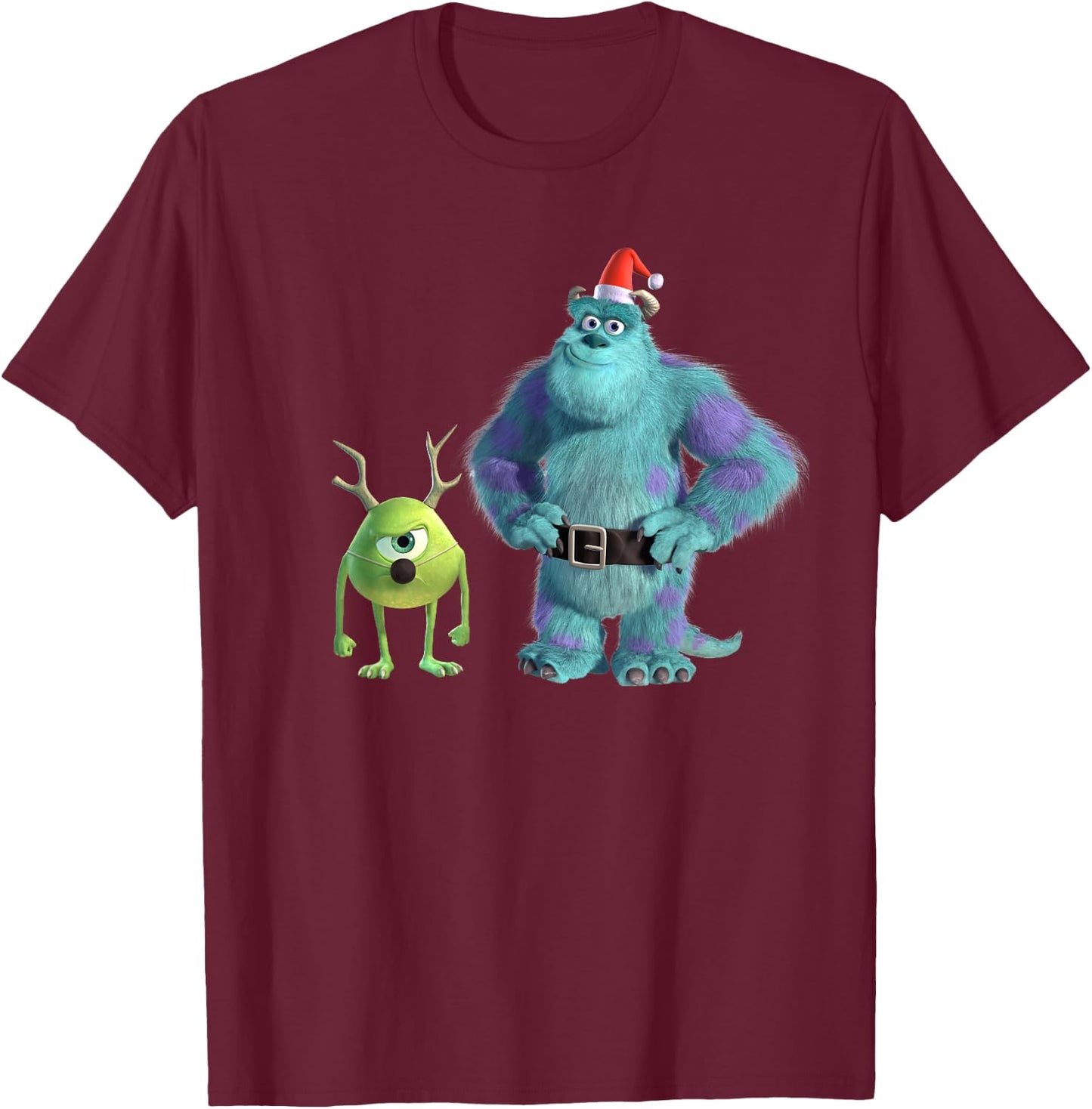 Disney PIXAR Monsters, Inc. Mike and Sulley Holiday T-Shirt - T-Shirt | Maroon