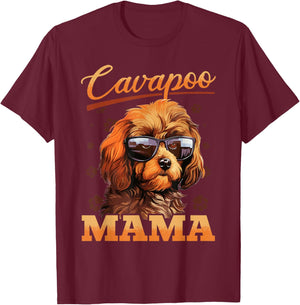 Cavapoo Dog Breed Pet Cavapoo Mama T-Shirt - T-Shirt | Maroon
