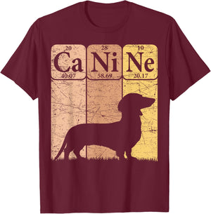 Dachshund Dog Periodic Table Elements Dog Lover Canine T-Shirt - T-Shirt | Maroon