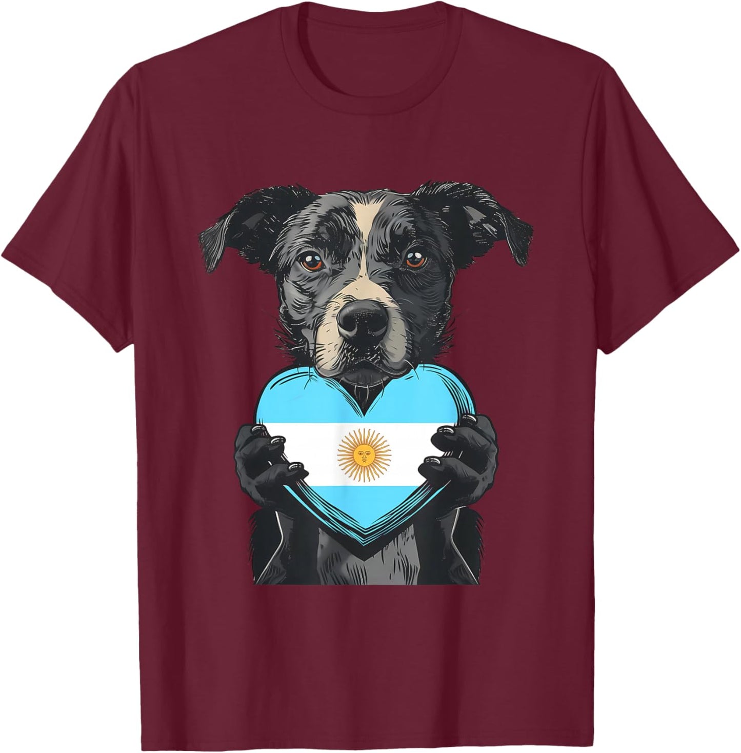 Argentina Heart Dog Argentinian Roots Argentinian Pride T-Shirt - T-Shirt | Maroon