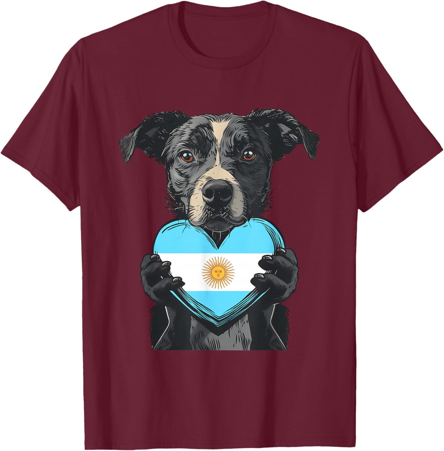 Argentina Heart Dog Argentinian Roots Argentinian Pride T-Shirt - T-Shirt | Maroon