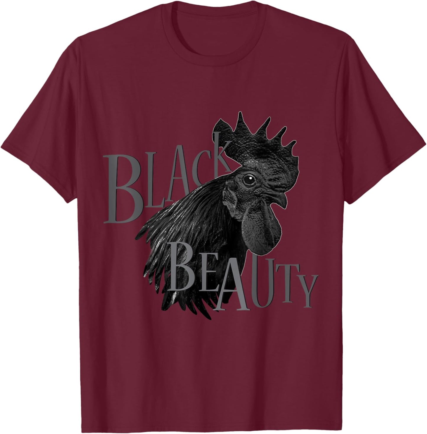 Ayam Cemani - Rooster - Chickens T-Shirt - T-Shirt | Maroon