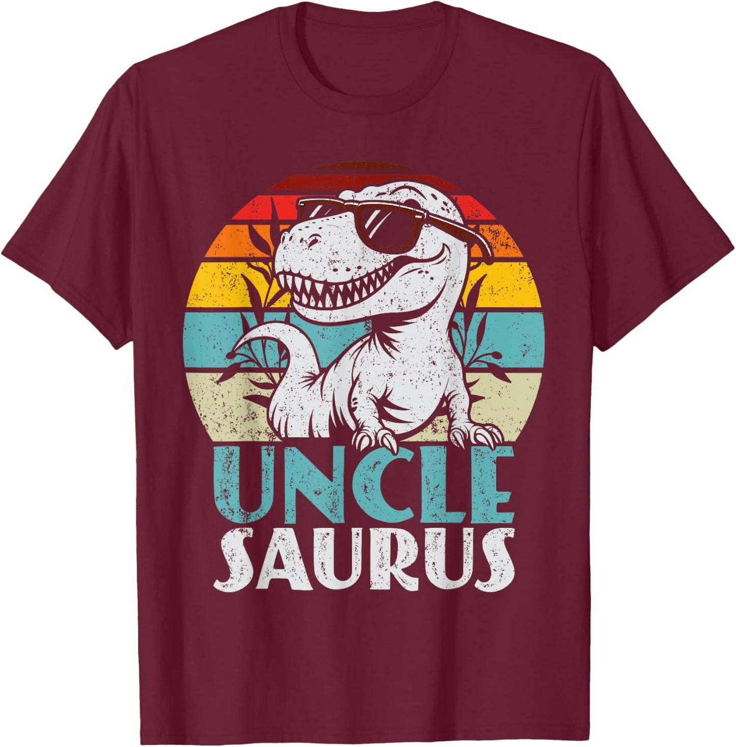 Unclesaurus T-Rex Dinosaur Uncle Saurus Family Matching T-Shirt - T-Shirt | Maroon