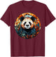 Aesthetic Stained Glass Panda T-Shirt - T-Shirt | Maroon