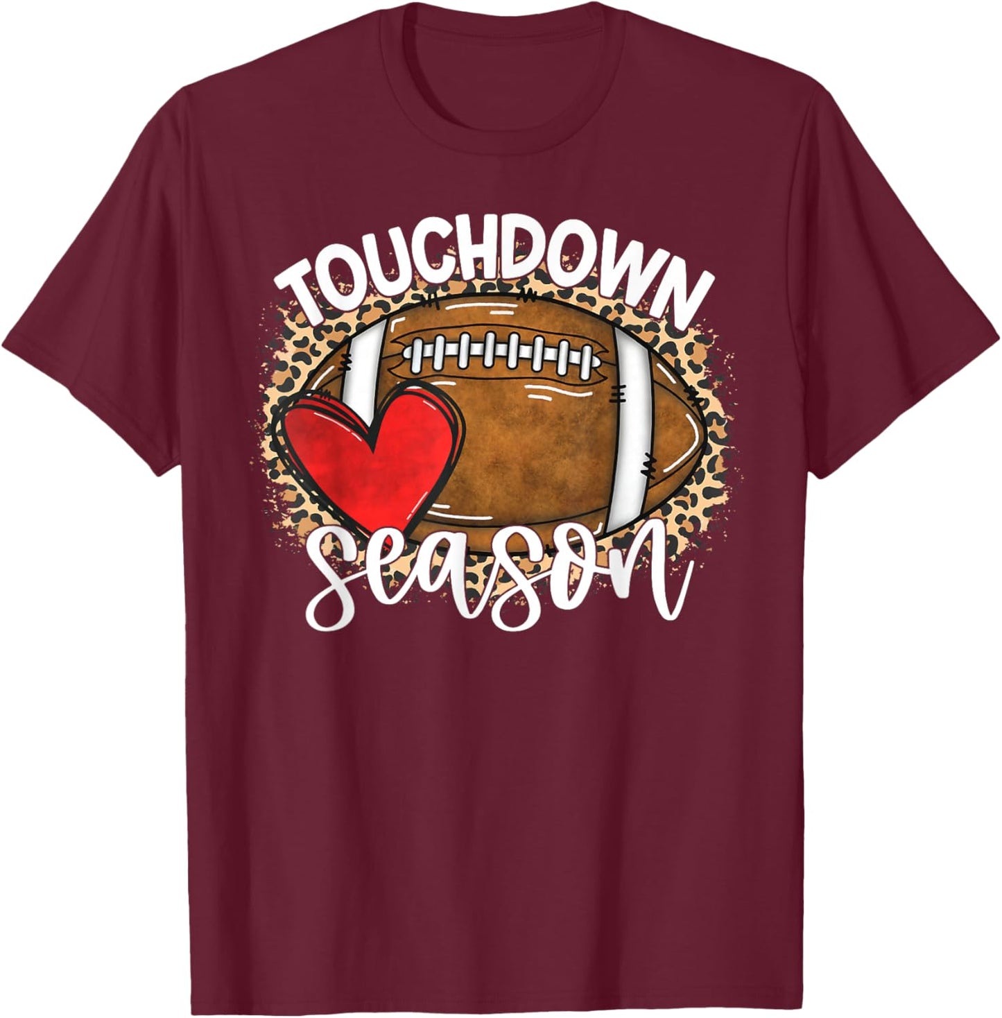 Touchdown Season American Football Game Day Thanksgiving T-Shirt - T-Shirt | Maroon