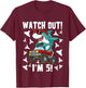 5 Years Old 5th Birthday Shark Boy Girl Monster Truck Gamer T-Shirt - T-Shirt | Maroon