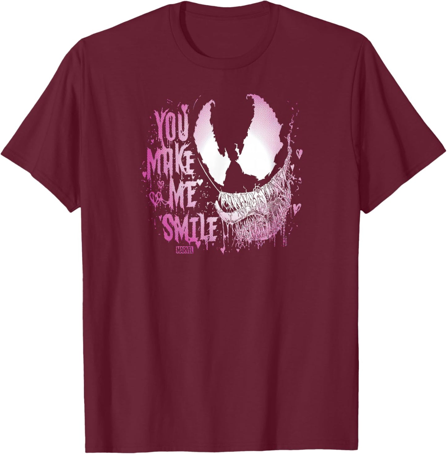 Venom - You Make Me Smile Valentine's Day T-Shirt - T-Shirt | Maroon