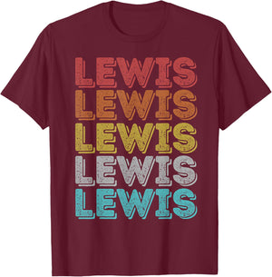 Vintage Retro Lewis T-Shirt - T-Shirt | Maroon