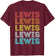 Vintage Retro Lewis T-Shirt - T-Shirt | Maroon