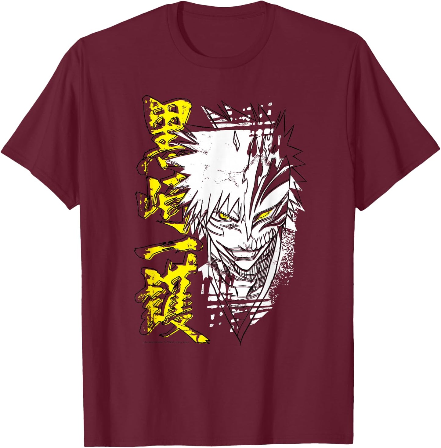 Bleach Ichigo Hollow Outline Sketch Anime T-Shirt - T-Shirt | Maroon